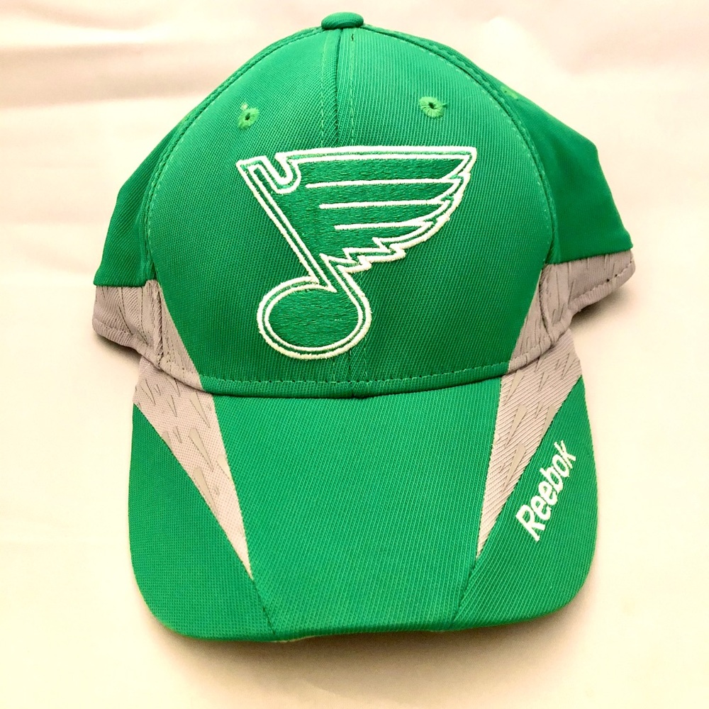 Reebok St. Louis Blues Green Fitted Hat L/XL